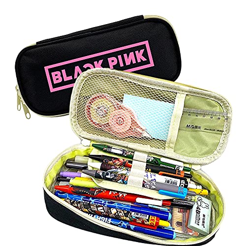 Estuche de Lápices Blackpink，Estuche Multifuncional con Cremallera, Bolsa de Cosméticos, Porta lápices Útiles Escolares Blackpink Papelería de Regalo