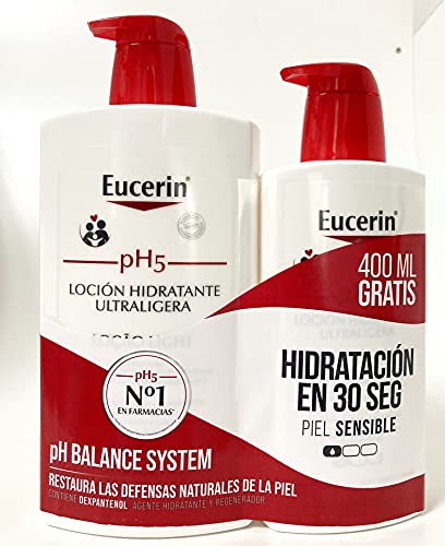 Eucerin Family Pack 1000 ml+400 ml de Regalo, Loción Hidratante Ultraligera.