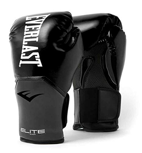 Everlast Guantes Unisex Pro Style Elite para Adultos, Color Negro y Gris, 45 ml