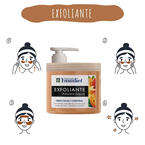 Exfoliante Facial y Corporal 125 ml| Limpieza Profunda de Cara- Cuerpo y Pies| Exfoliante Albaricoque| Gel Limpiador de Poros y Exfoliante Facial| Aquisana