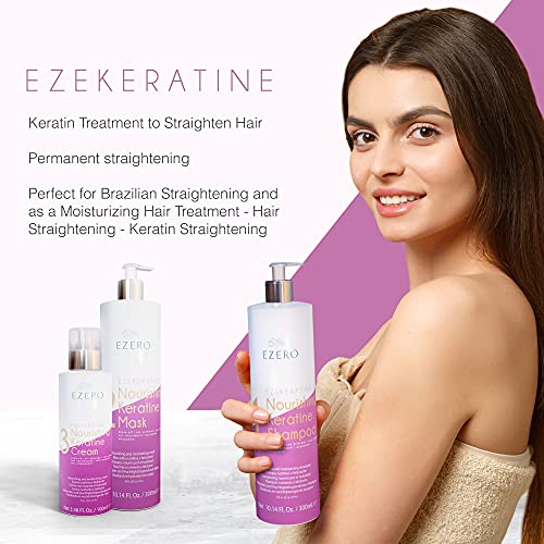 Ezero Tratamiento Keratina Cabello Perfecto Como Tratamiento Hidratante Cabello - Con Champu Keratina, Mascarilla Pelo De Keratina Y Serum Pelo Keratina - Ayuda A Alisador De Pelo Y Alisado Keratina