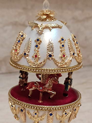 Faberge Huevo Joyero estilo caja de oro de 24 quilates huevo ruso de 5 quilates hecho a mano