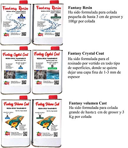 Fantasy Craft 1,5 Kg Fantasy, Resina epoxi Transparente bicomponente de Colada