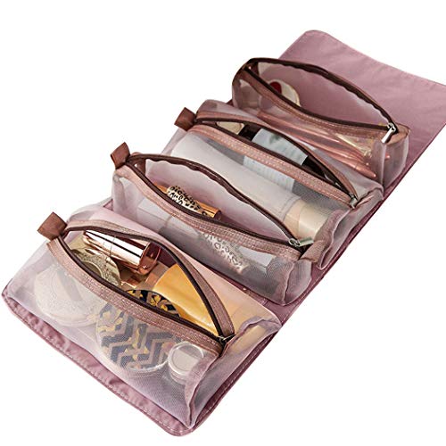 Fascigirl Conjunto De Bolsas De Cosméticos Desmontables Con Bordado Impermeable 4 En 1 Neceser Colgante Bolsa De Maquillaje Bolsa De Viaje Bolsa De Aseo Bolsa De Cosméticos