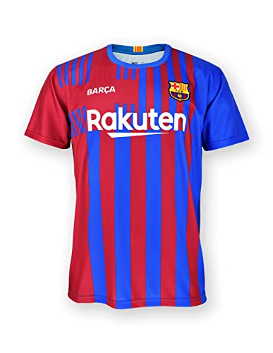 FC. Barcelona Camiseta Adulto 1ª EQ. Temporada 2021-22 - Producto con Licencia - 100% Poliéster - Dorsal Liso - Talla XXL