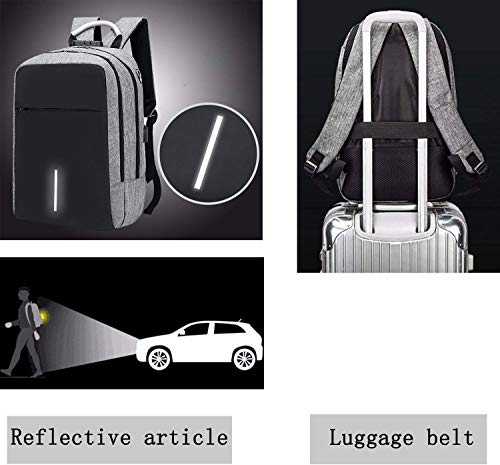 Felly Mochila Antirrobo, Mochila para Portatil Hombre 15.6 Pulgadas Impermeable con Puerto de USB, Multifuncional Ordenador Portatil para Escolares Negocio Trabajo Viaje