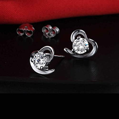 FIEKCOR pendientes plata de ley 925 "eterno amor" exquisita caja regalo