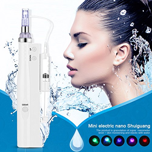 Filfeel Eléctrica dermatológicamente Pen Auto Nano Micro masajeador Piel Anti-Edad Arrugas Eliminar Whitening Piel Facial y Corporal(1pcs Derma Pen + 12pin Needle + 2pcs Syrup)