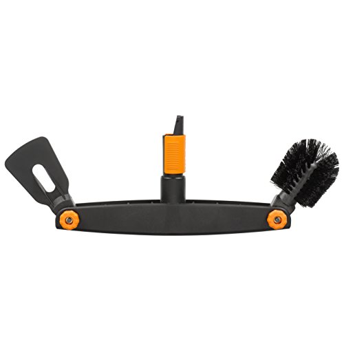 Fiskars Limpiador de canalones, Raspador y cepillo ajustables, Largo: 4,5 cm, Negro/Naranja, 1001414