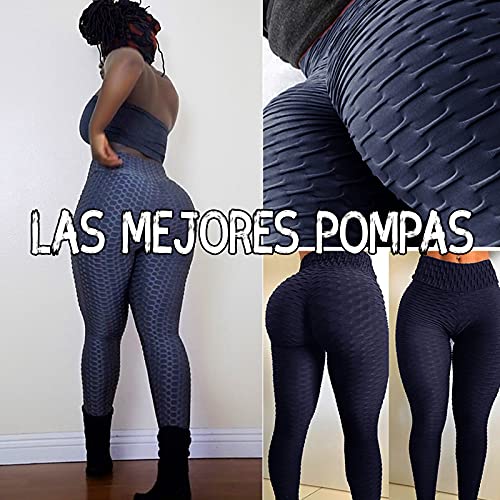 FITTOO Leggings Push Up Mujer Mallas Pantalones Deportivos Alta Cintura Elásticos Yoga Fitness  Azul L