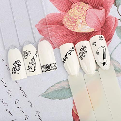 FLOFIA 50 Hojas Pegatinas Uñas al Agua 3D Decorativas Flores Mariposas Pegatinas Transferencia Agua Calcomanías Arte Uñas para Gel Esmalte Decoración Nail Stickers Estilos Variados