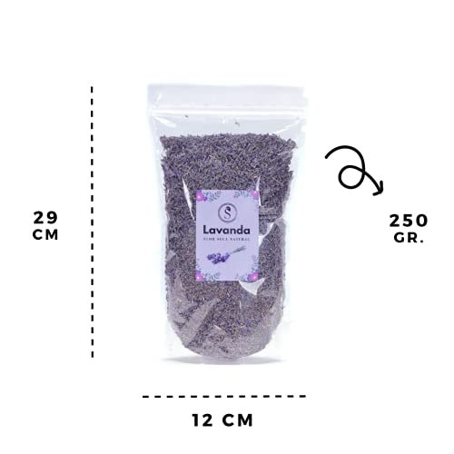 Flor de Lavanda Seca a Granel 100% Naturales y Aromáticas para Decorar, o elaborar ambientador, Aceite Esencial, jabón y cosméticos (250g)