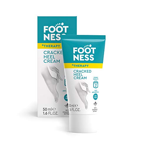 Footness Crema reparadora para talones agrietados contiene un 25 % de urea. Repara la piel seca, rugosa y agrietada del talón en 7 días. Una crema hidratante altamente probada dermatológicamente 50 ml