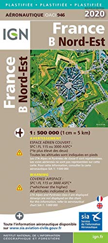 France Nord-Est pelliculée : 1/500 000 (Carte Aéronautique OACI)