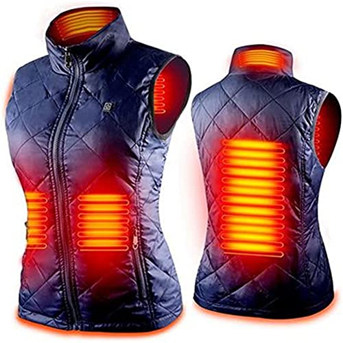 FR&RF Mujeres calefacción Chaleco otoño e Invierno Chaleco algodón USB infrarrojo calefacción eléctrica Chaleco Mujeres Flexible Termal Invierno Chaqueta Caliente,Azul,M