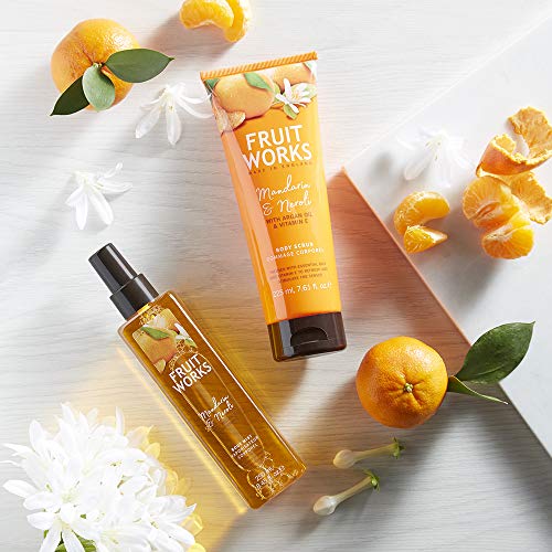 Fruit Works Mandarin & Neroli Cruelty Free & Vegan Body Scrub With Natural Extracts 1x 225ml