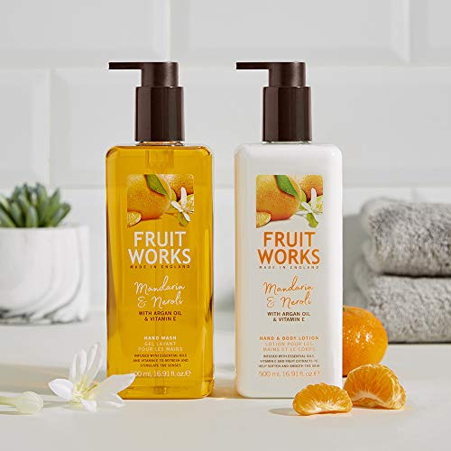 Fruit Works Mandarin & Neroli Cruelty Free & Vegan Hand & Body Lotion With Natural Extracts 1x 500ml