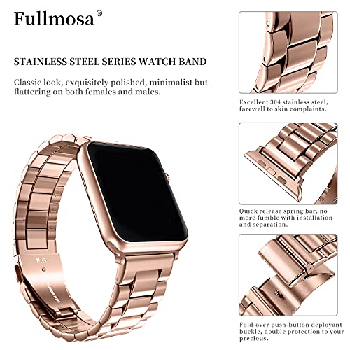 Fullmosa Acero Inoxidable Correa 38mm 40mm 41mm 42mm 44mm 45mm Compatible Apple Watch/iWatch Serie SE, Serie 7/6/5/4/3/2/1, Apple Watch Correa, Oro 38mm/40mm/41mm