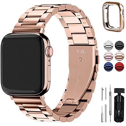 Fullmosa Acero Inoxidable Correa 38mm 40mm 41mm 42mm 44mm 45mm Compatible Apple Watch/iWatch Serie SE, Serie 7/6/5/4/3/2/1, Apple Watch Correa, Oro 38mm/40mm/41mm