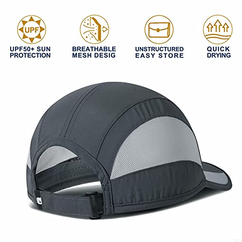 GADIEMKENSD Gorra deportiva de secado rápido sin estructura, protección solar, unisex, 7-7 1/2 (56-60 cm), Classic up, Deep Gray, 56-60