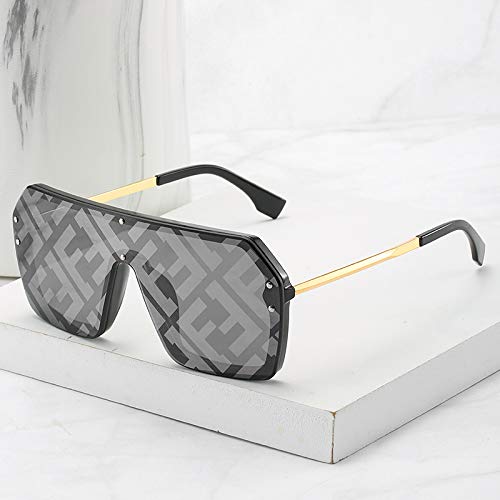 Gafas De Sol,Gafas De Sol Cuadradas Grandes De Una Pieza Para Hombre Y Mujer, Rostro Elegante Y Versátil, Burdeos Sin Pies