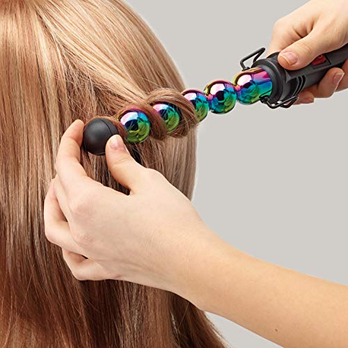 GAMMAPIU' Rizador Onduladores De Pelo Plancha Profesional Iron Bubble Rainbow, Ondas Anchas Y Estrechas, Punta Resistente Al Calor, Desenfoque De Movimiento Prolongado, Calentamiento, Enchufe Italiana