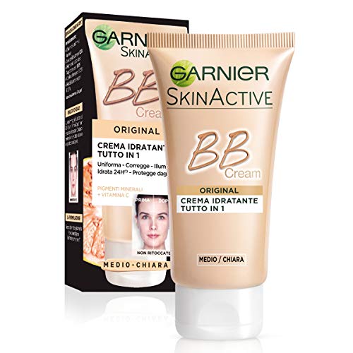 Garnier Bb Cream Original Crema Viso di Pelle 5 in 1 Medio-Chiara, 50 ml - [confezione da 3]