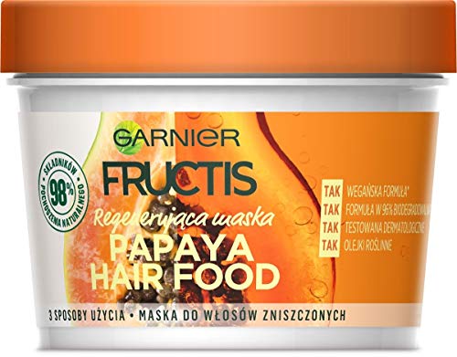 Garnier Fructis Papaya Hair Food mascarilla regeneradora para cabello dañado 390 ml