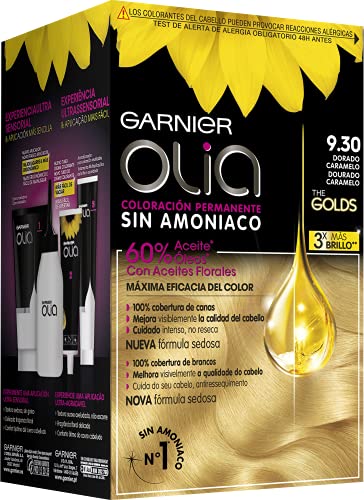 Garnier Olia coloración permanente sin amoniaco para un olor agradable con aceites florales de origen natural - Dorado Caramelo 9.30 271 g