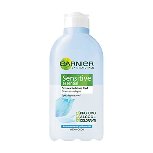 Garnier Sensitive Essential - Removedor de maquillaje bifásico 2 en 1 Adecuado también para pieles sensibles