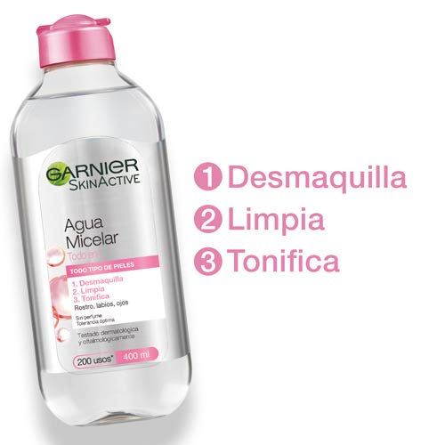 Garnier Skin Active - Agua Micelar Clásica para pieles normales todo en uno – 400 ml