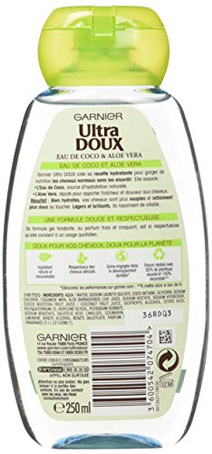 Garnier Ultra Doux Champú agua de coco/Aloe Vera 250 ml