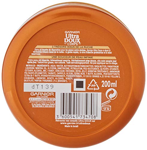 Garnier Ultra Doux Corps Beurre Réparateur Peaux extra sèches Trésors de Miel 200 ml, Lot de 2