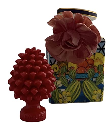 Generico Pigna Siciliana, Clásica, Moderna, Decorativa, Decorativa de Color Rojo, Figura de Diseño o Bombonera. H 8 cm