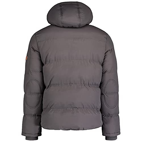 Geographical Norway - Chaqueta acolchada de invierno para hombre, con capucha (Gris, XXL)