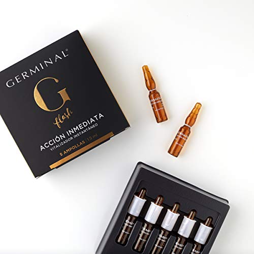 Germinal - Sérum Facial Efecto Flash, Lifting Inmediato, con Proteínas de Maíz y Extractos de Ginseng, Acción Inmediata - 5 Ampollas de 1,5ml