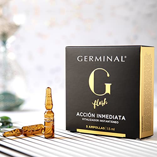 Germinal - Sérum Facial Efecto Flash, Lifting Inmediato, con Proteínas de Maíz y Extractos de Ginseng, Acción Inmediata - 5 Ampollas de 1,5ml