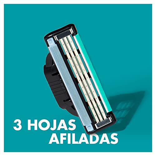 Gillette Mach3 Cuchillas de Afeitar Hombre, Paquete de 4 Cuchillas de Recambio