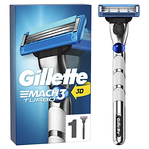 Gillette Mach3 Turbo Maquinilla de Afeitar Hombre con Mango con Movimiento 3D