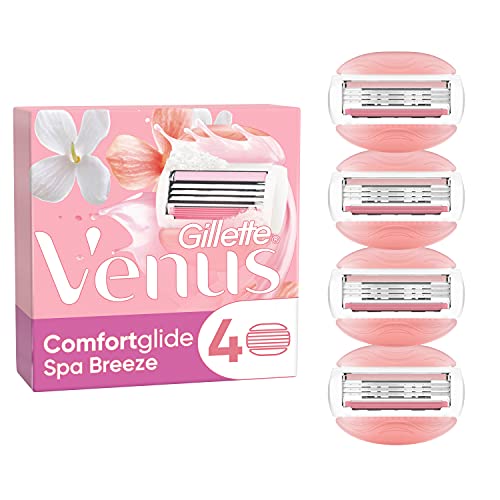 Gillette Venus ComfortGlide Spa Breeze Cuchillas de Afeitar Mujer, Paquete de 4 Cuchillas de Recambio