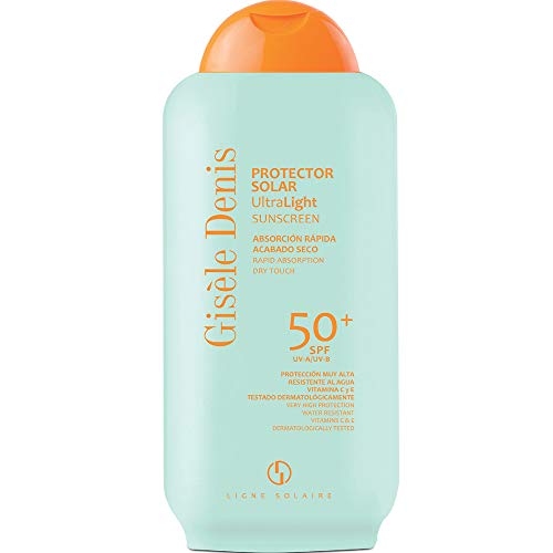 Gisèle Denis - Protector Solar Ultralight de Absorción Inmediata FPS50+, Crema Solar, Cuidado Corporal y Solar, Resistente al Agua, 400 ml