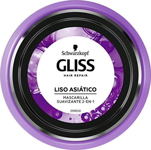 Gliss - Mascarilla para pelo rebelde o difícil de alisar - Liso Asiático – 6uds de 300ml (1.800ml) – Gama alisado fácil