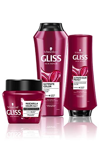 Gliss - Mascarilla para pelo teñido o con mechas - Ultimate Color – 6uds de 300ml (1.800ml) – Gama protectora color