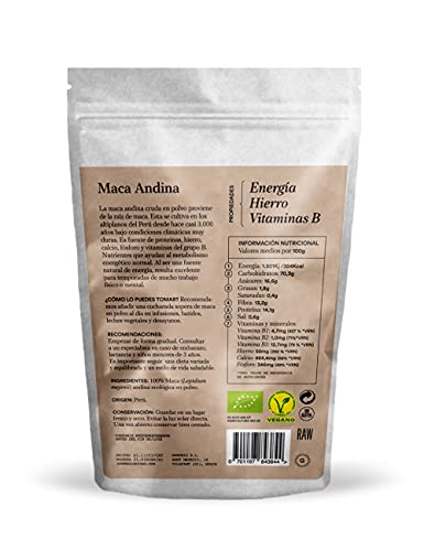 Glorioso Super Nutrients - Maca Andina Polvo Bio 200g - Vigorizante - Tónico - Energía - Maca ecológica - Maca en polvo