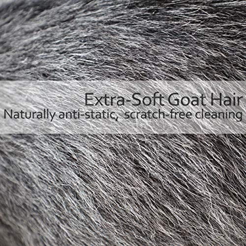 goat-hair plumero con mango de madera de peral