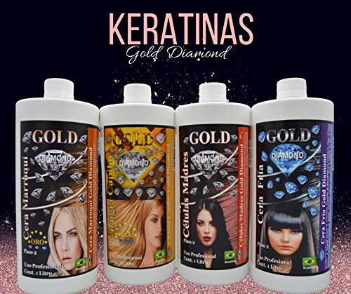 Gold DIAMOND - CELULAS MADRES - KIT ALISADO BRASILEÑO - Producto especial para alisar y fortalecer cabellos quebradizos y debilitados, ademas de alisar, fortalece y estimula el crecimiento del cabello