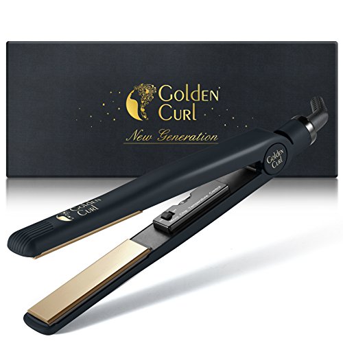 Golden Curl Plancha de Pelo Profesional GL829 para Todos los Tipos de Cabello - Garantía Increíble de 5 Años (Dorado)