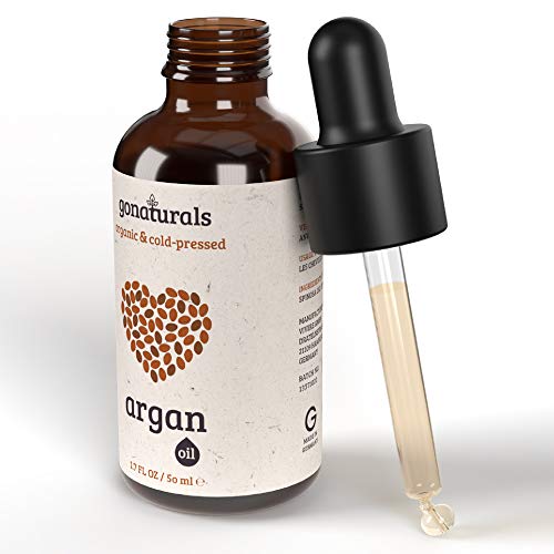 GoNaturals Aceite de Argan Puro 100%, Prensado en Frio - Aceite de Argan para el Pelo - Aceite Argan, Cuidado Manos y Pies - Aceite de Argan para la Cara, Efecto Antiedad - Argan Oil of Morocco, 50ml