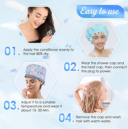 Gorro Termico para Mascarilla, Gorro de Spa para Pelo, Gorro Termico Peluqueria, Calienta Uniformemente, Promover la Absorción de Nutrientes del Cabello, Reparar e Hidratar, Regalo Original Mujer