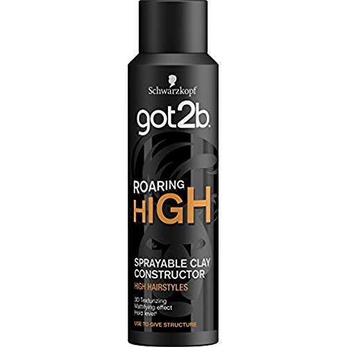 Got2b - Arcilla En Spray Roaring High, 150 ml, Consigue un peinado con volumen y con un acabado de efecto mate, Volumen, definición y textura